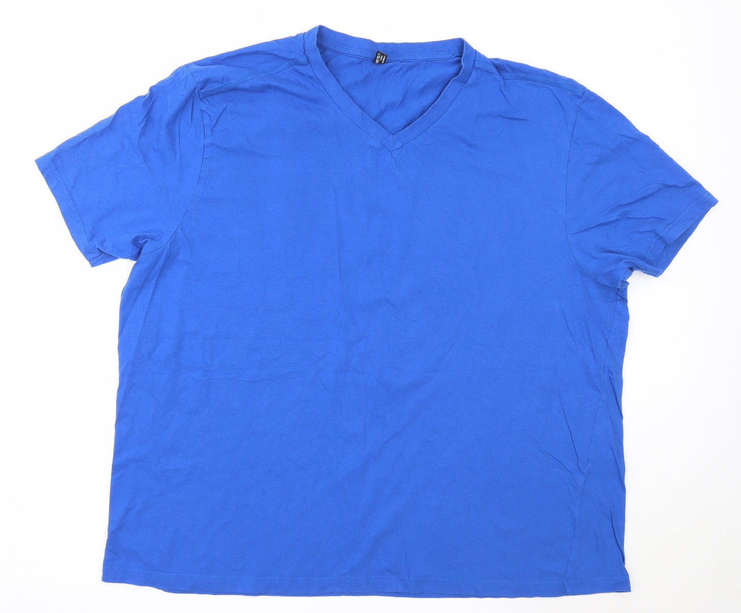 Donnay Mens Blue  Cotton  T-Shirt Size 4XL V-Neck