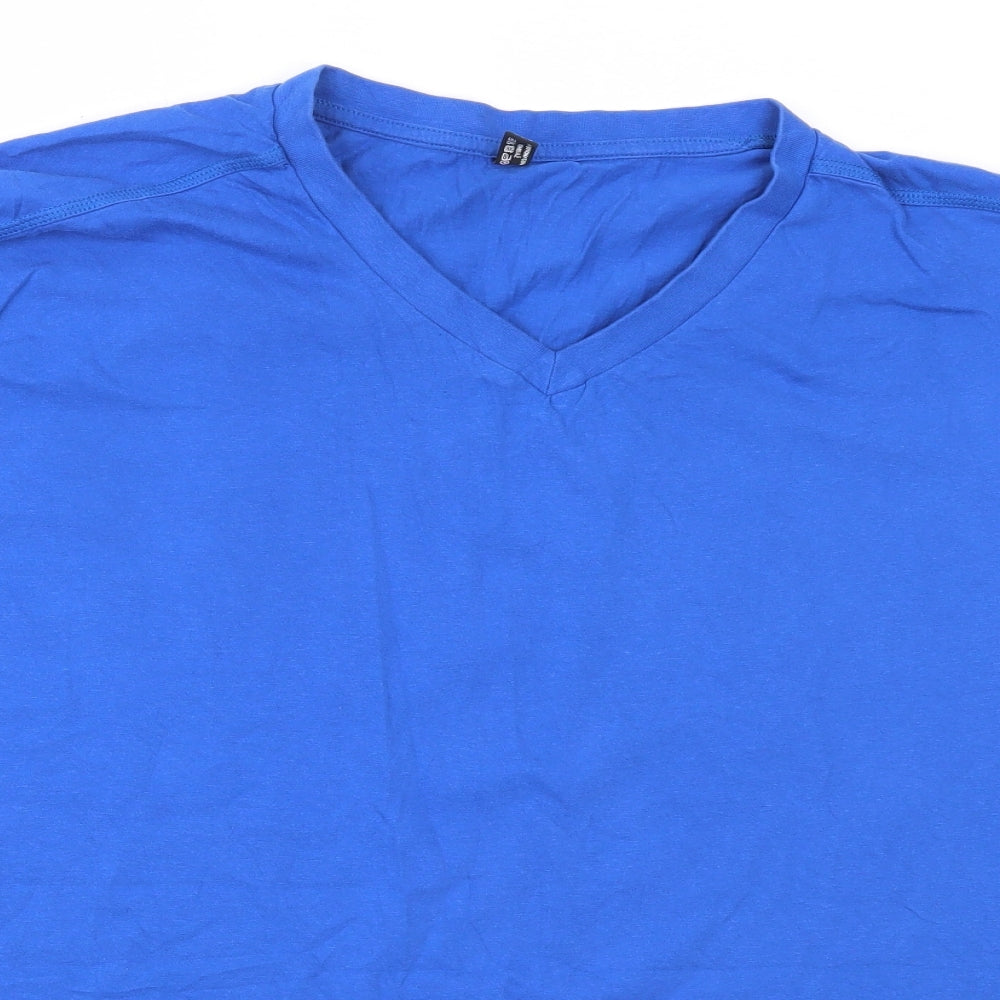 Donnay Mens Blue  Cotton  T-Shirt Size 4XL V-Neck