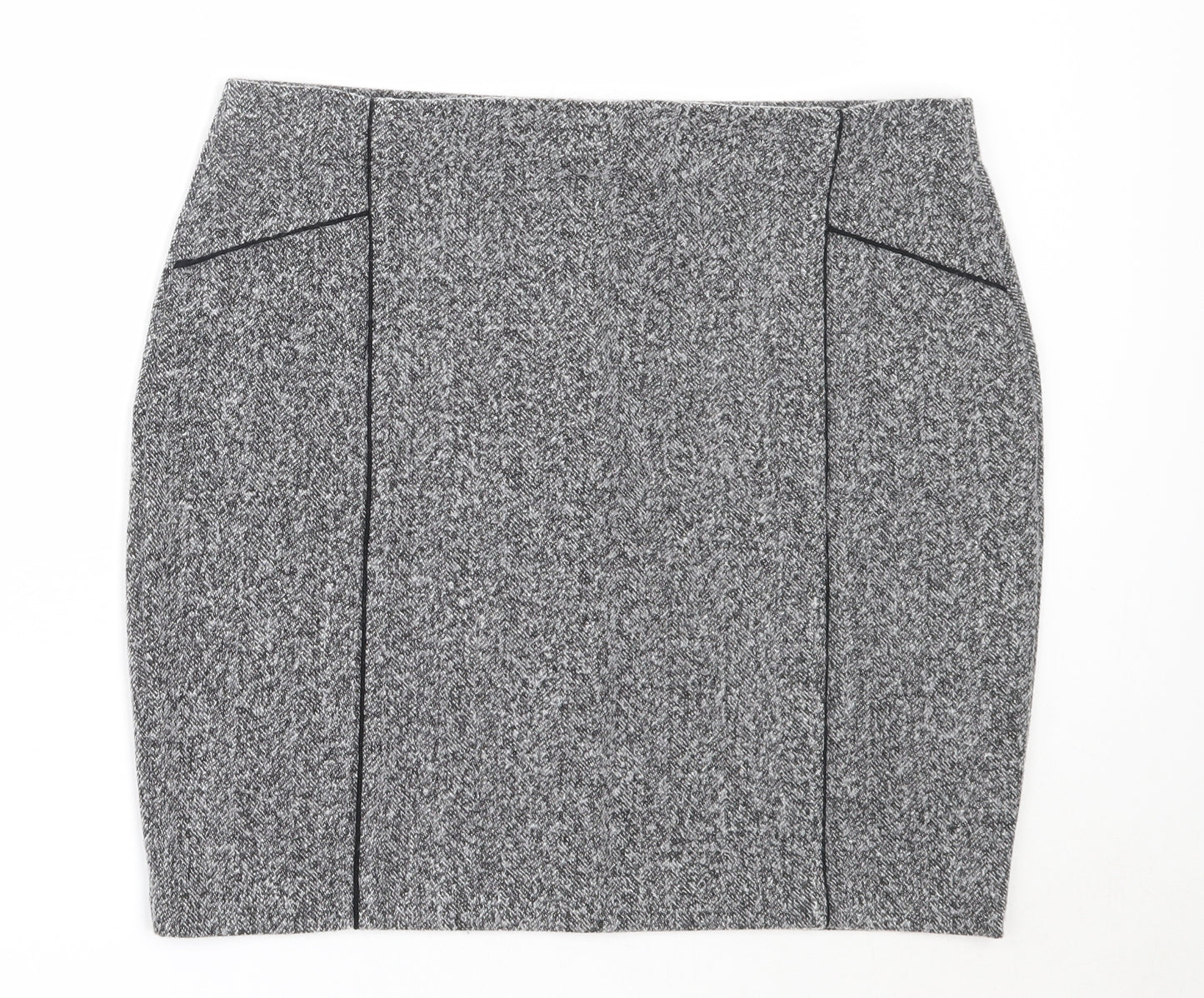 Marks and Spencer Womens Grey  Polyester Mini Skirt Size 16