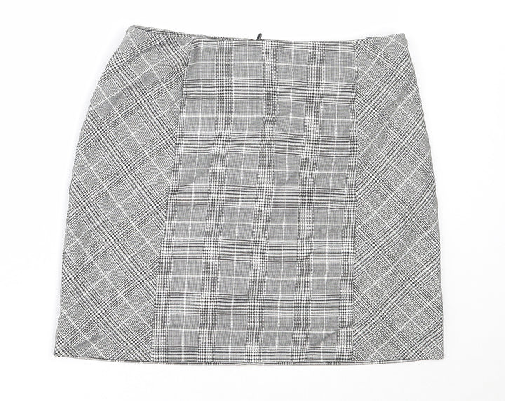 H&M Womens Grey Polyester Mini Skirt Size 38