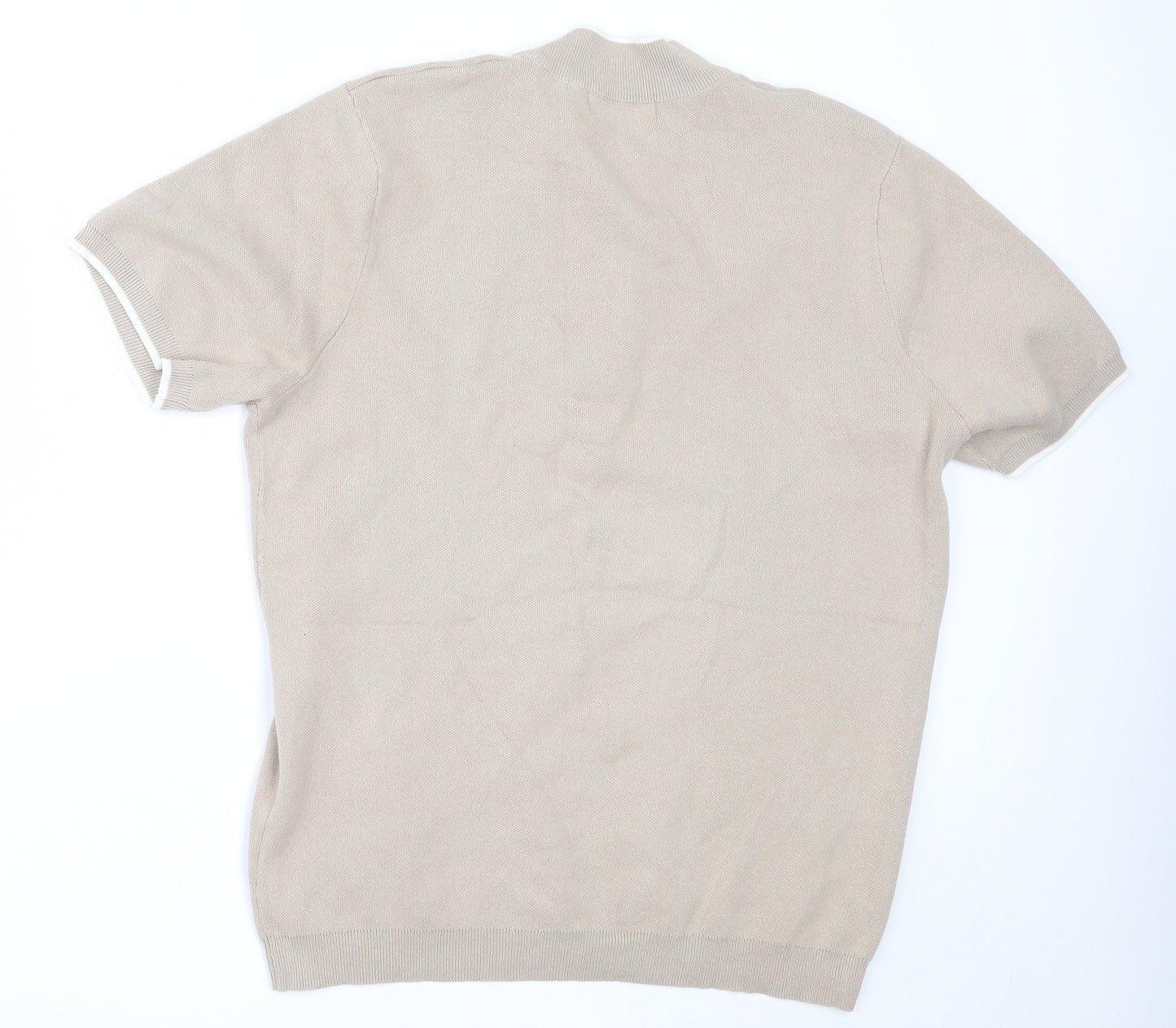 Primark Mens Beige Round Neck  Cotton Pullover Jumper Size L