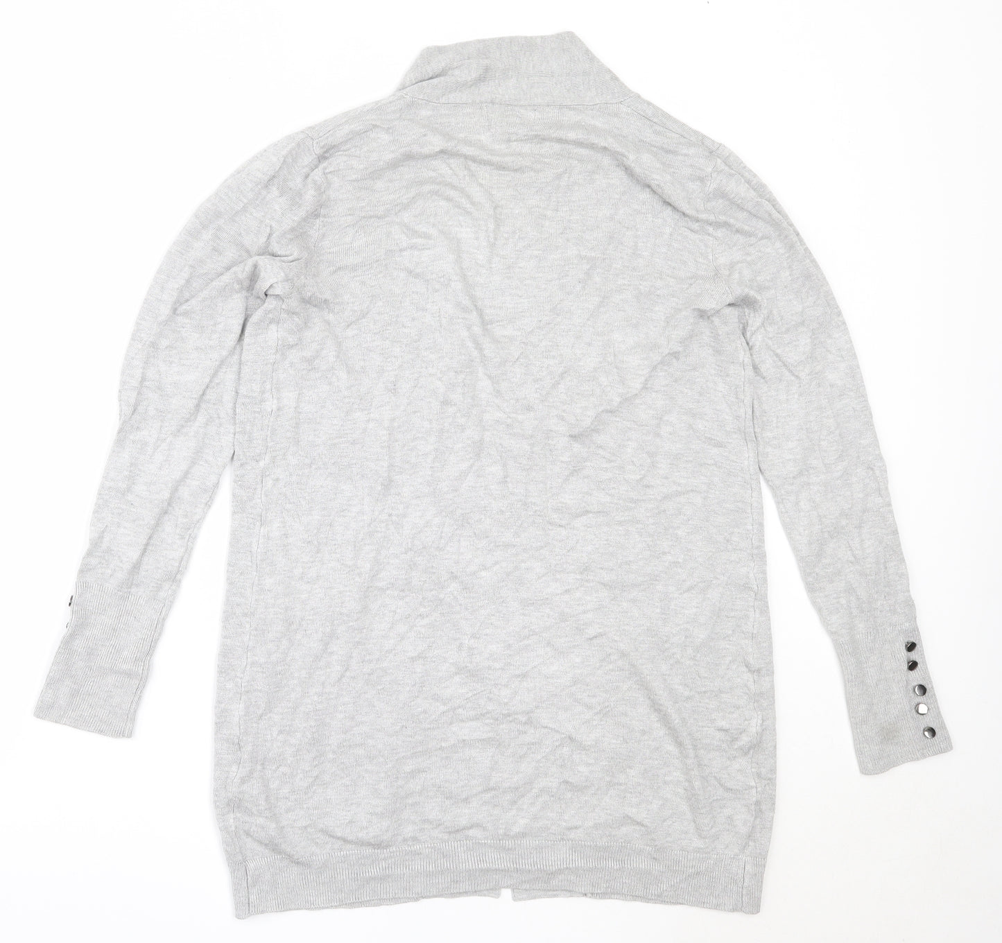 Primark Womens Grey Round Neck  Viscose Cardigan Jumper Size S