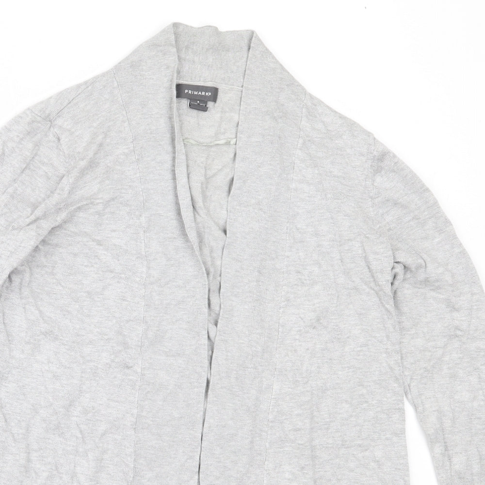 Primark Womens Grey Round Neck  Viscose Cardigan Jumper Size S