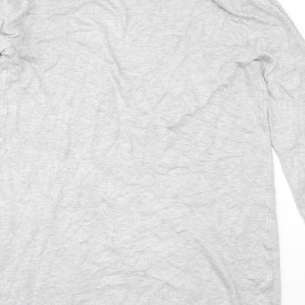 Primark Womens Grey Round Neck  Viscose Cardigan Jumper Size S