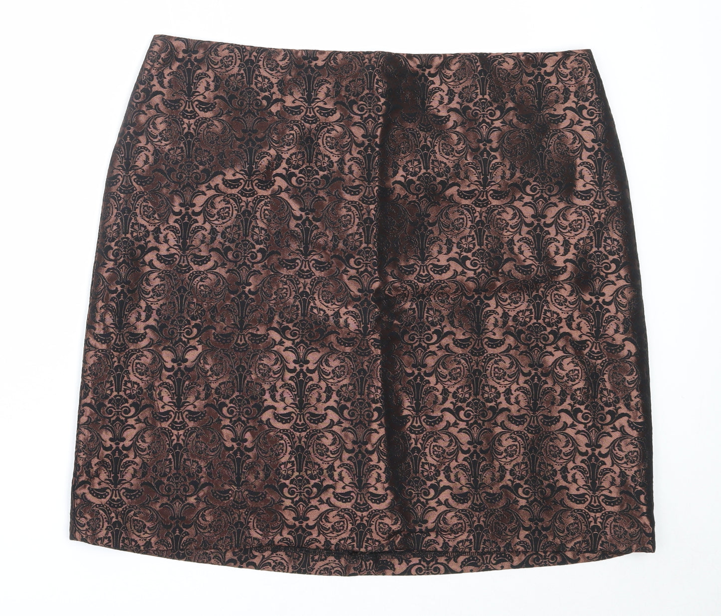Marks and Spencer Womens Brown  Polyester Mini Skirt Size 16