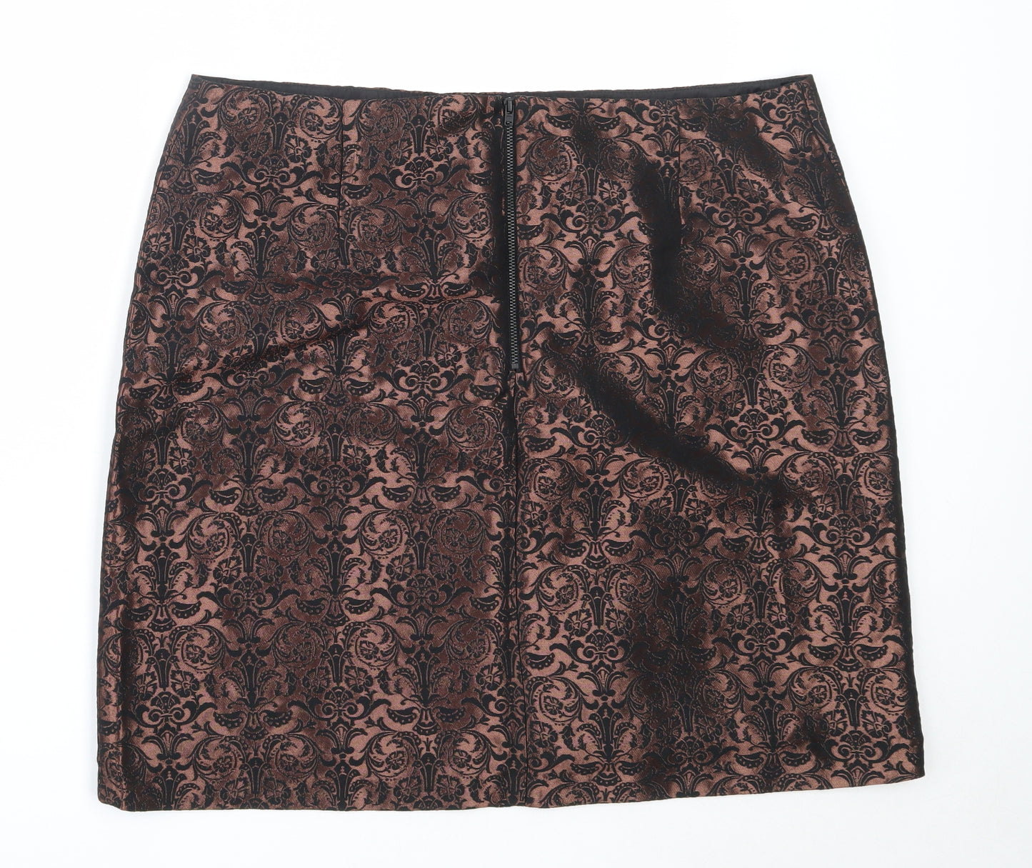 Marks and Spencer Womens Brown  Polyester Mini Skirt Size 16