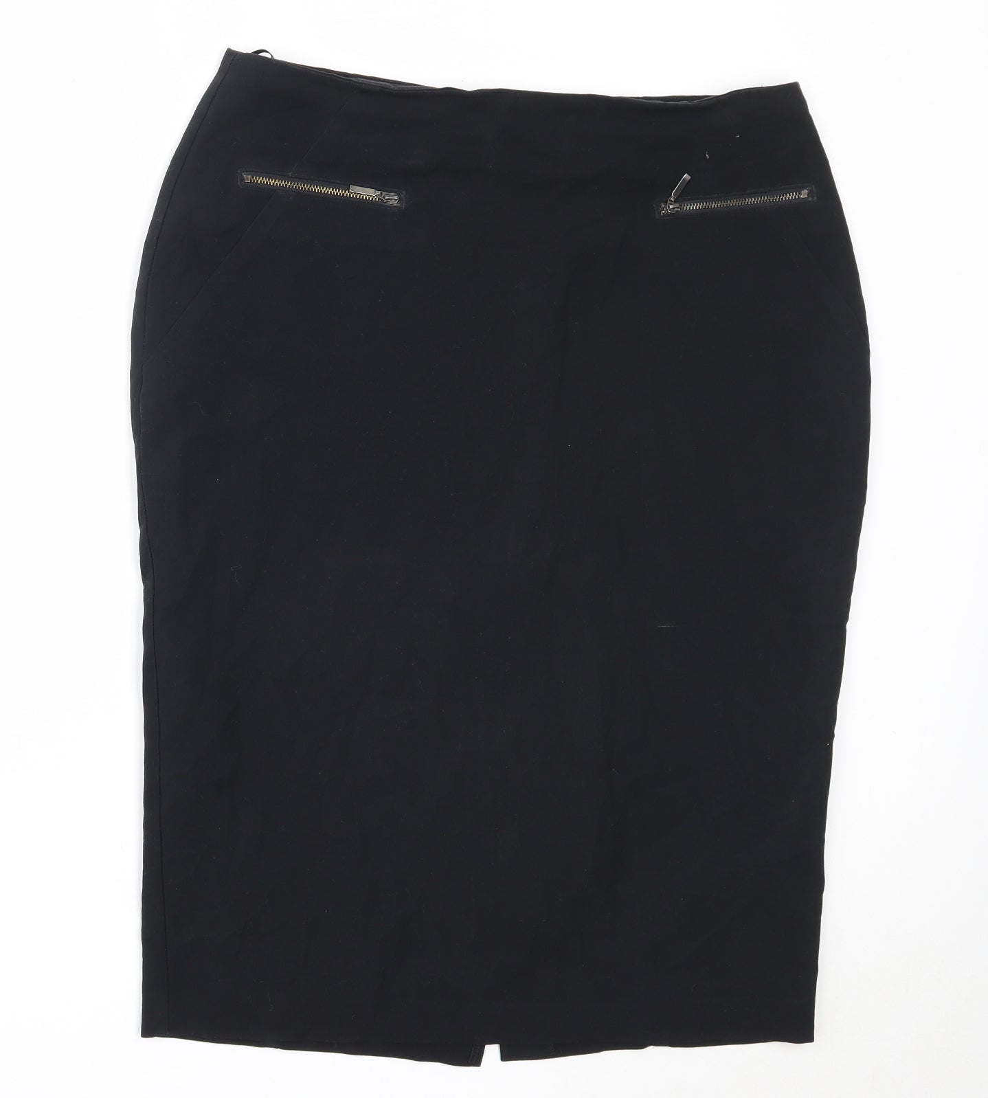 Marks and Spencer Womens Black  Polyester Straight & Pencil Skirt Size 16