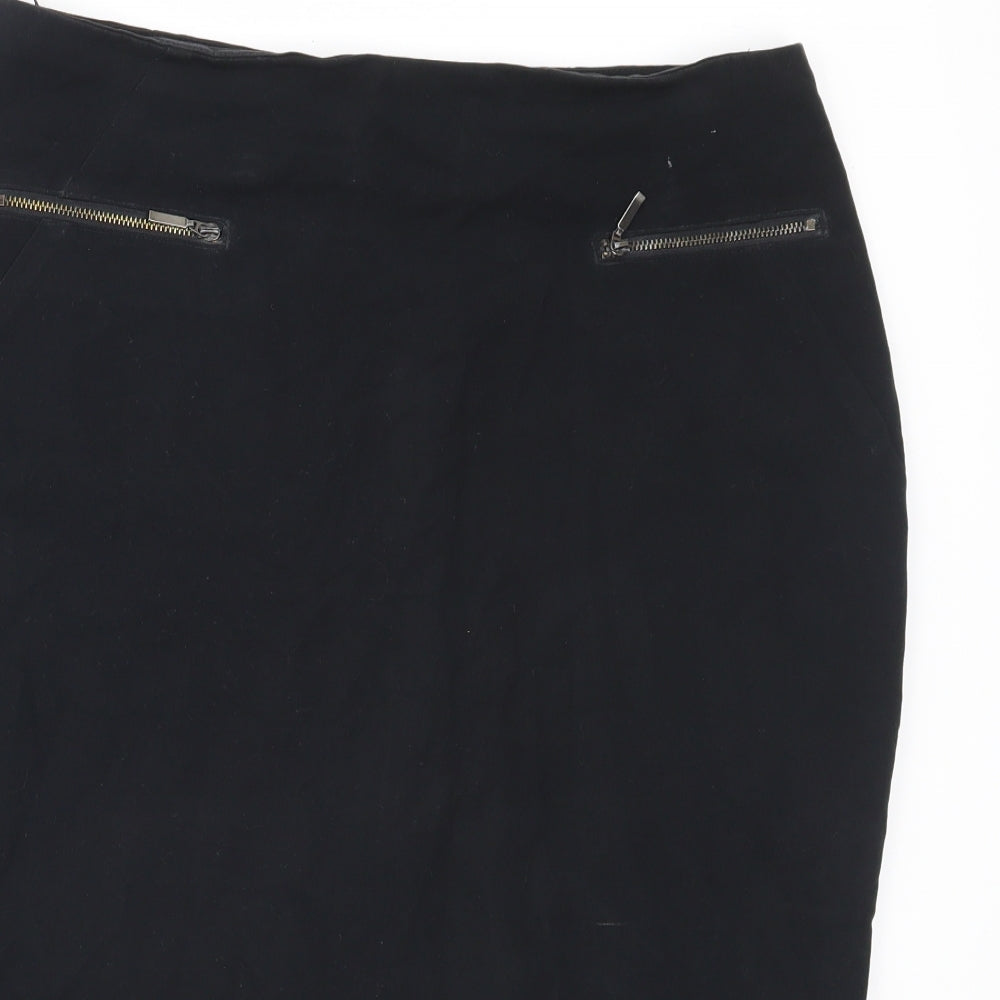 Marks and Spencer Womens Black  Polyester Straight & Pencil Skirt Size 16