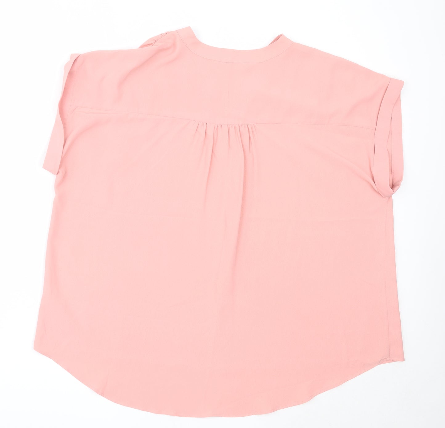 Papaya Womens Pink  Polyester Basic Blouse Size 16 V-Neck