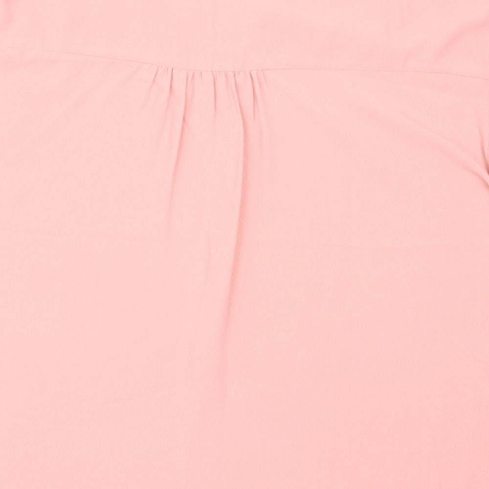 Papaya Womens Pink  Polyester Basic Blouse Size 16 V-Neck