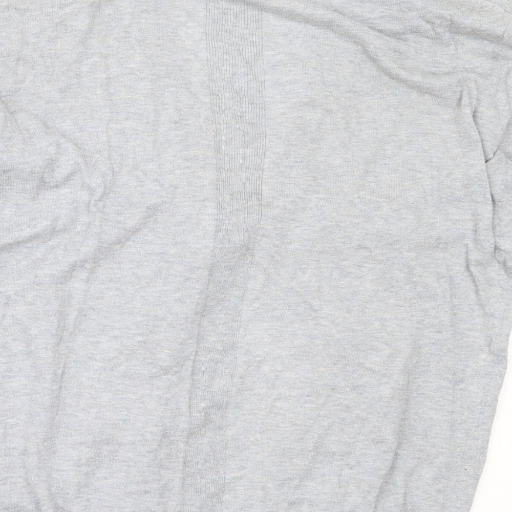 AllSaints Womens Grey V-Neck  Cotton Cardigan Jumper Size S