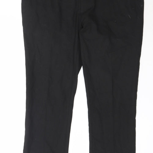 Preworn Womens Black  Polyester Trousers  Size 36 in L25.5 in Regular