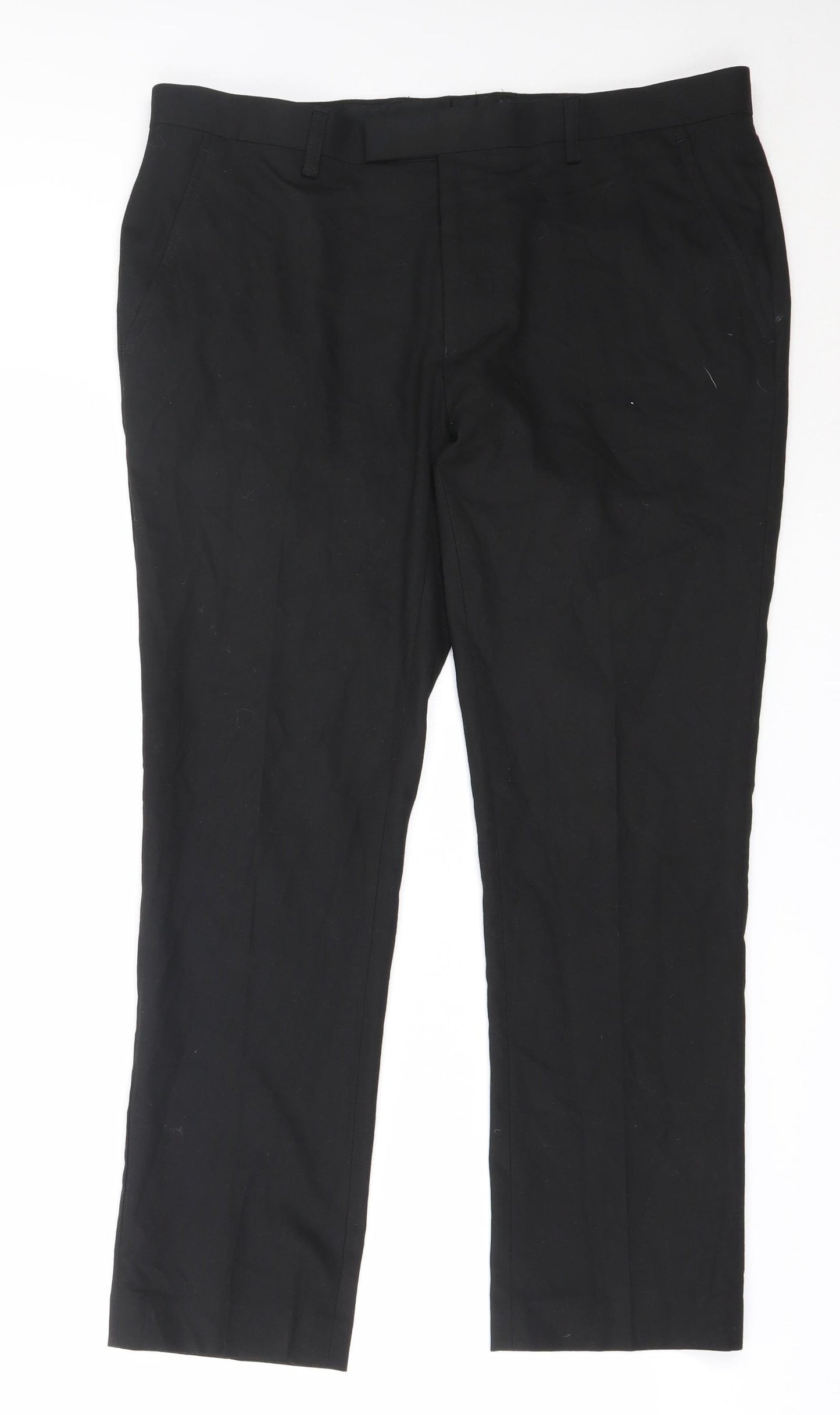 Preworn Womens Black  Polyester Trousers  Size 36 in L25.5 in Regular