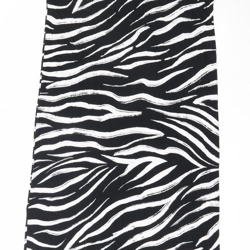 Marks and Spencer Womens Black Animal Print Viscose T-Shirt Dress  Size 10  V-Neck