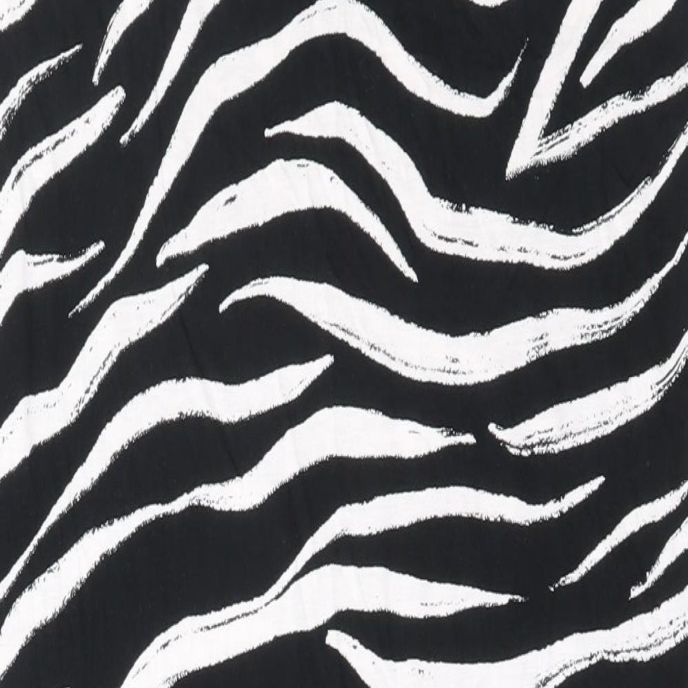 Marks and Spencer Womens Black Animal Print Viscose T-Shirt Dress  Size 10  V-Neck