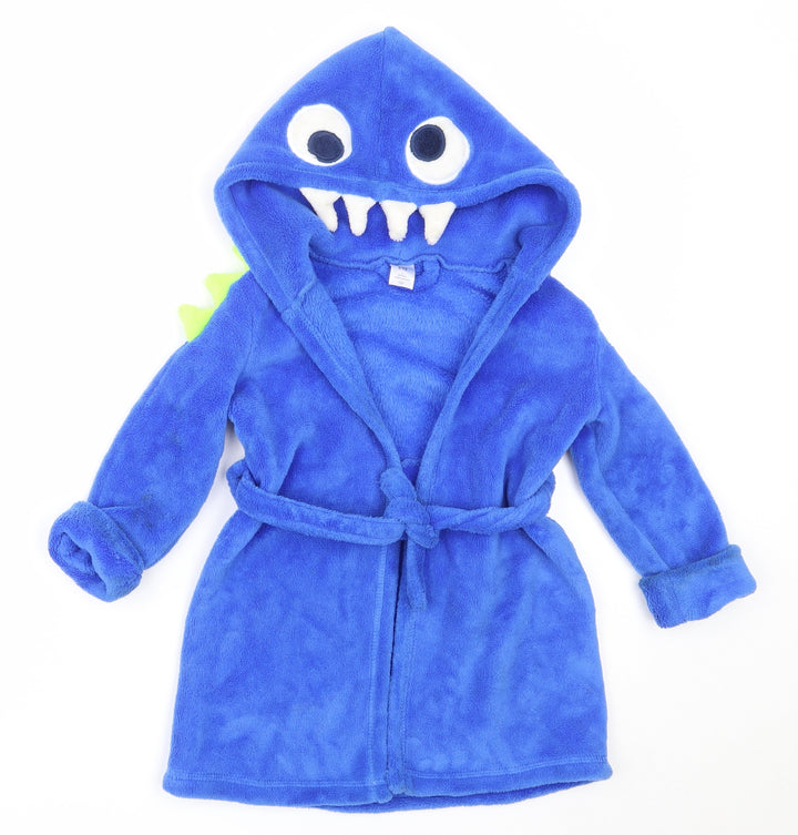 Gap Boys Blue Solid Polyester  Robe Size 2 Years
