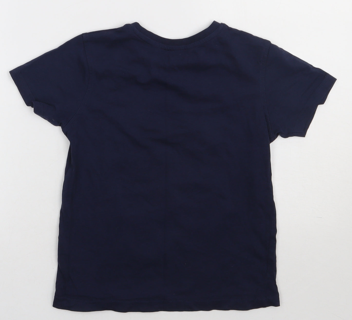 George Boys Blue  Coir Basic T-Shirt Size 7-8 Years Crew Neck Pullover - Game legend