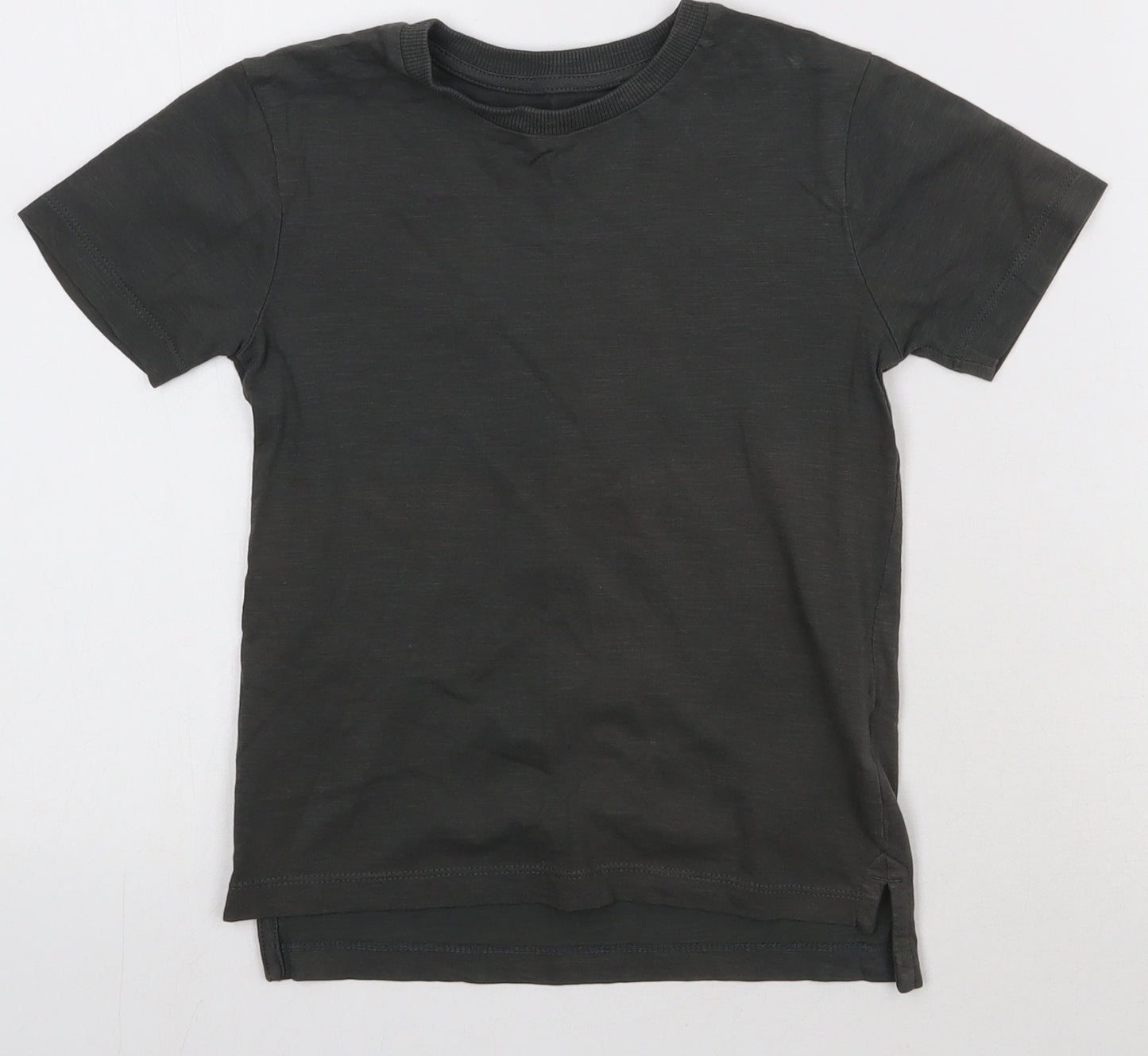 NEXT Boys Grey  Cotton Basic T-Shirt Size 4 Years Crew Neck Pullover