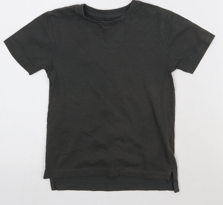 NEXT Boys Grey  Cotton Basic T-Shirt Size 4 Years Crew Neck Pullover