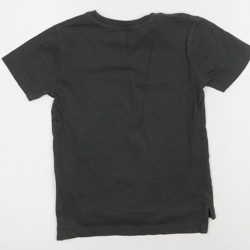 NEXT Boys Grey  Cotton Basic T-Shirt Size 4 Years Crew Neck Pullover