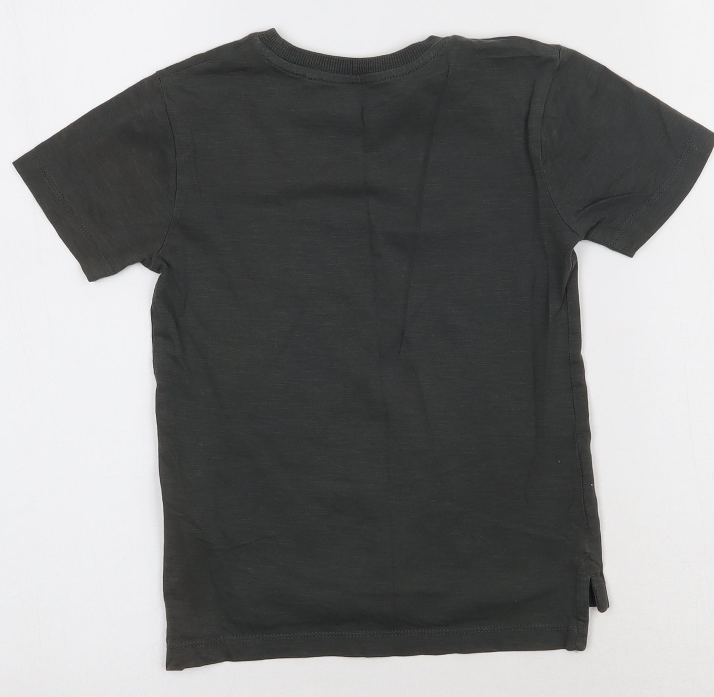 NEXT Boys Grey  Cotton Basic T-Shirt Size 4 Years Crew Neck Pullover
