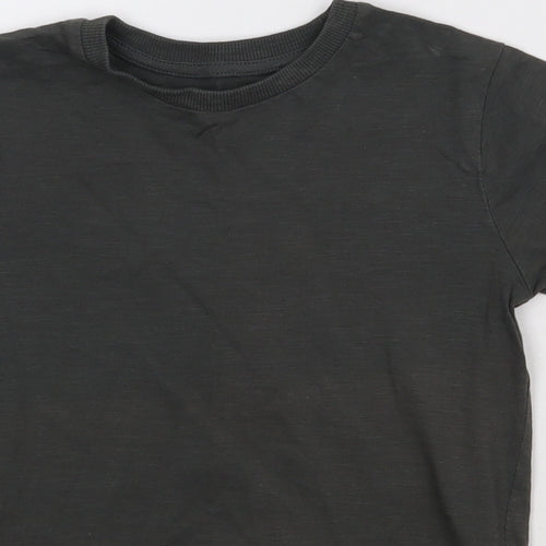 NEXT Boys Grey  Cotton Basic T-Shirt Size 4 Years Crew Neck Pullover