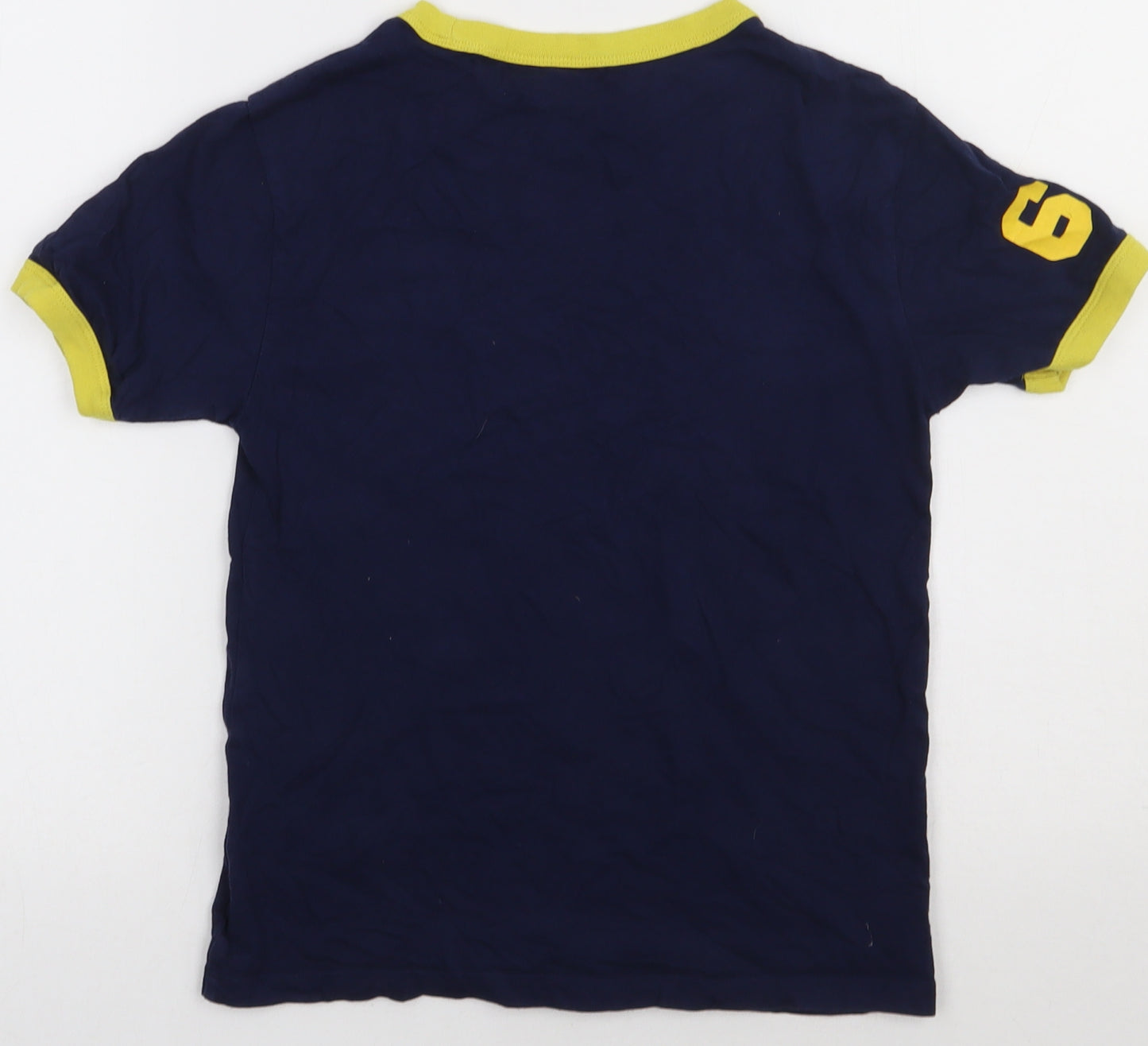 Ralph Lauren Boys Blue  Cotton Basic T-Shirt Size 7-8 Years Crew Neck Pullover
