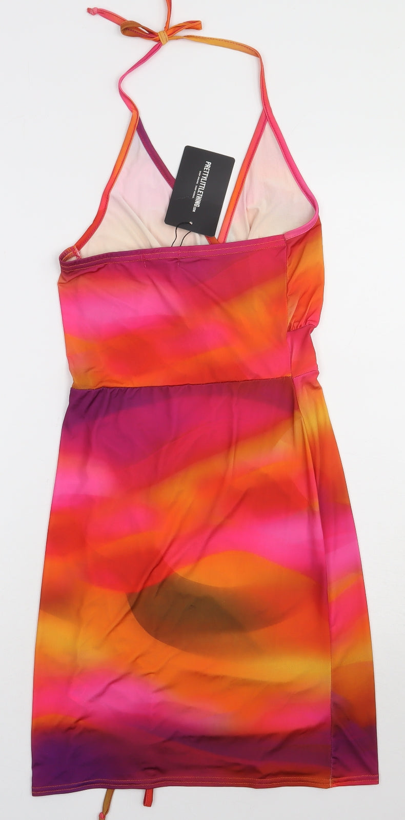 PRETTYLITTLETHING Womens Multicoloured  Polyester Bodycon  Size 12  V-Neck Tie