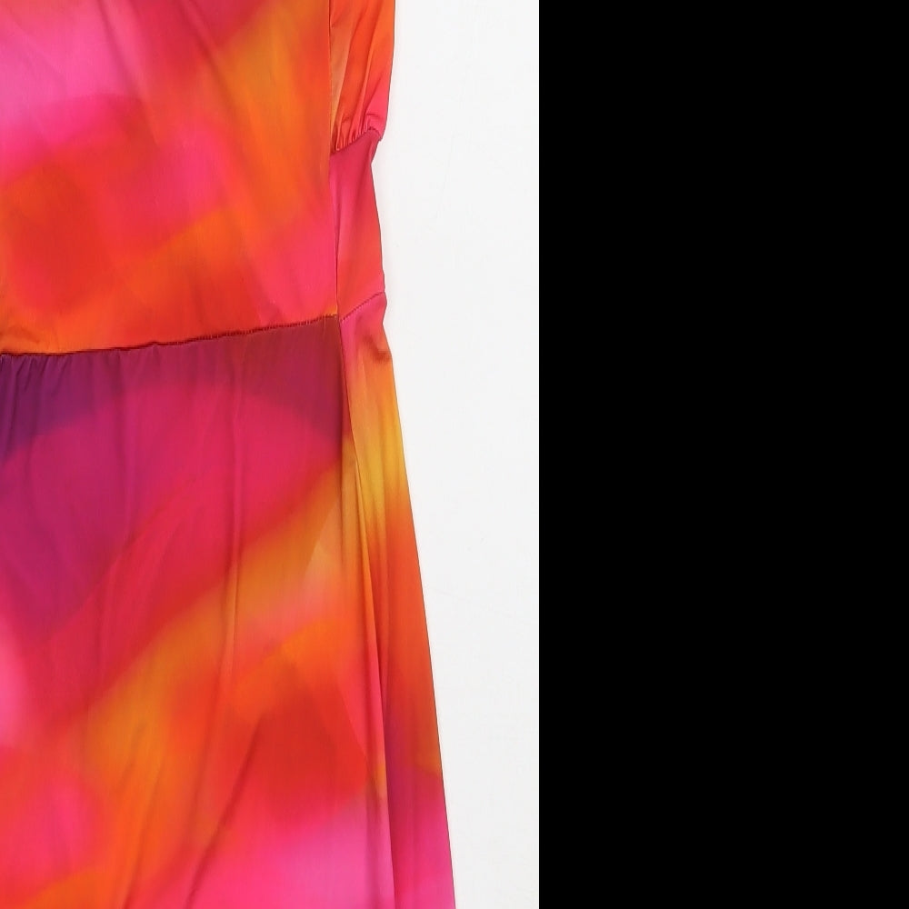 PRETTYLITTLETHING Womens Multicoloured  Polyester Bodycon  Size 12  V-Neck Tie