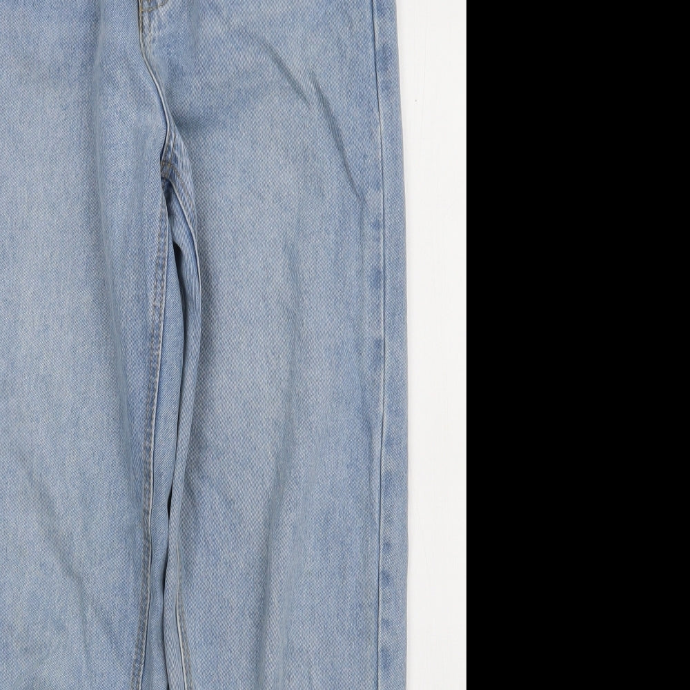 PRETTYLITTLETHING Womens Blue  Cotton Mom Jeans Size 10 L32 in Regular Button