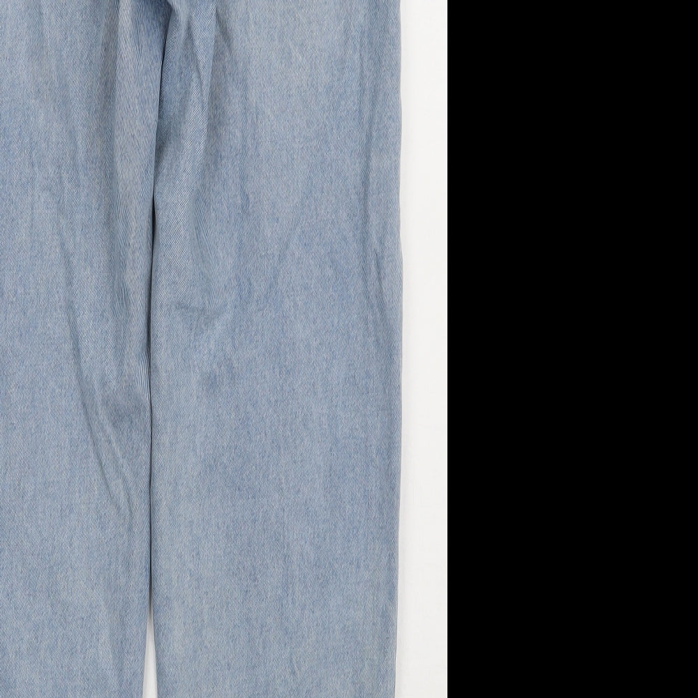 PRETTYLITTLETHING Womens Blue  Cotton Mom Jeans Size 10 L32 in Regular Button
