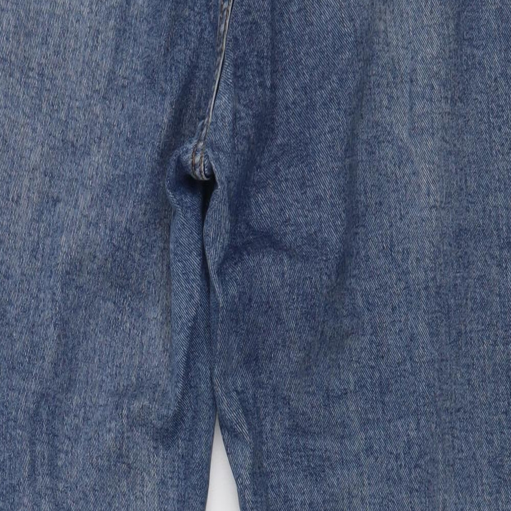 PRETTYLITTLETHING Womens Blue  Cotton Mom Jeans Size 10 L32 in Regular Button