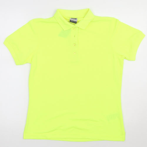 James & Nicholson Womens Yellow  Polyester Basic Polo Size M Collared - work wear