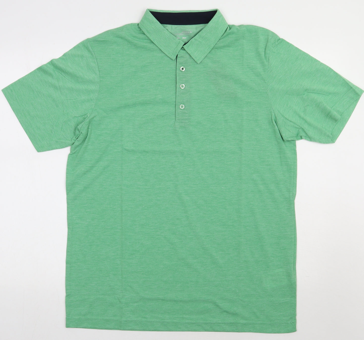 James & Nicholson Mens Green  Polyester  Polo Size L Collared Button