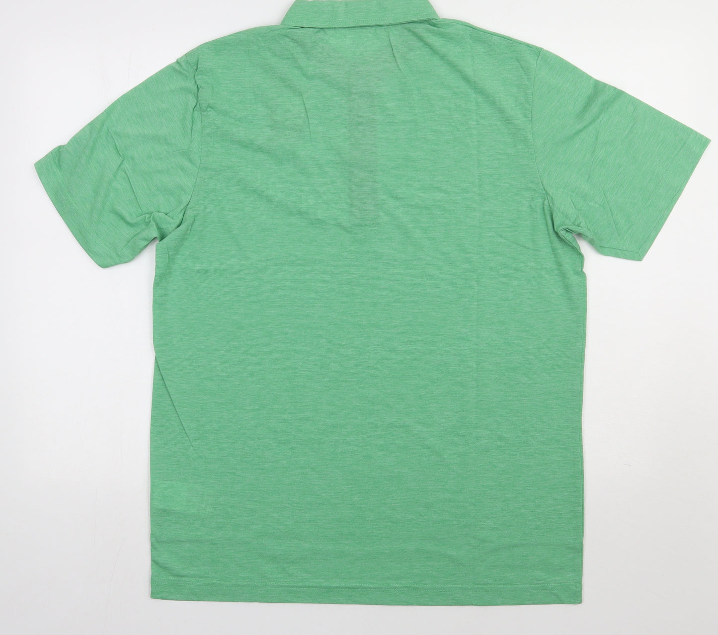 James & Nicholson Mens Green  Polyester  Polo Size L Collared Button
