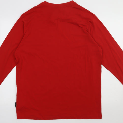 James & Nicholson Mens Red  Cotton Pullover Sweatshirt Size L   - work wear