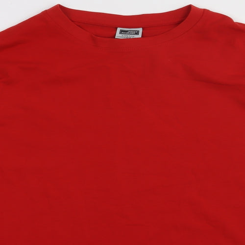 James & Nicholson Mens Red  Cotton Pullover Sweatshirt Size L   - work wear