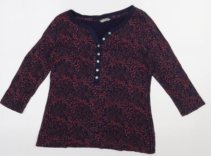 Marks and Spencer Womens Blue Floral Cotton Pullover Sweatshirt Size 10  Pullover