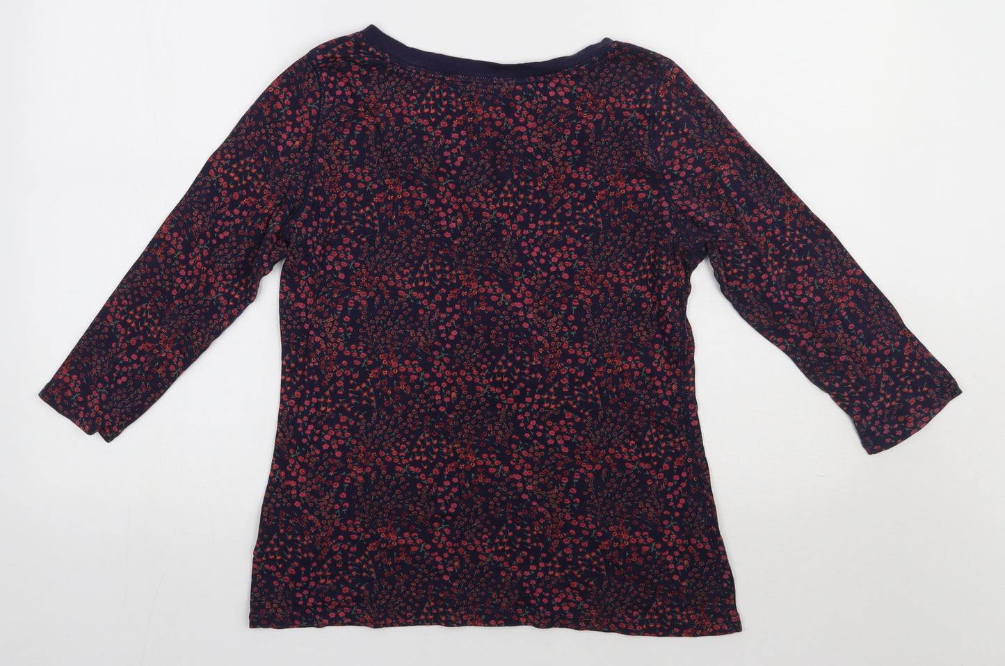 Marks and Spencer Womens Blue Floral Cotton Pullover Sweatshirt Size 10  Pullover