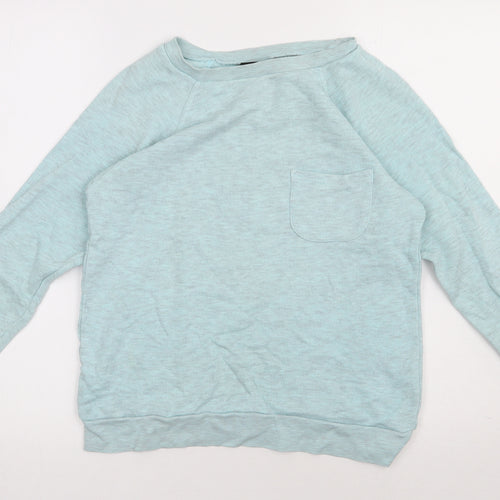 Topshop Womens Blue  Cotton Pullover Sweatshirt Size 8  Pullover