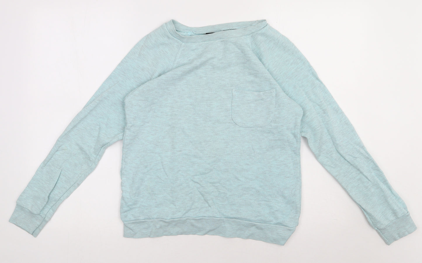Topshop Womens Blue  Cotton Pullover Sweatshirt Size 8  Pullover