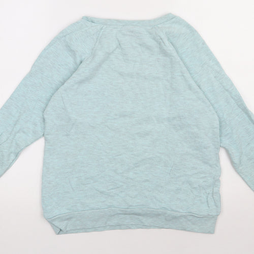 Topshop Womens Blue  Cotton Pullover Sweatshirt Size 8  Pullover
