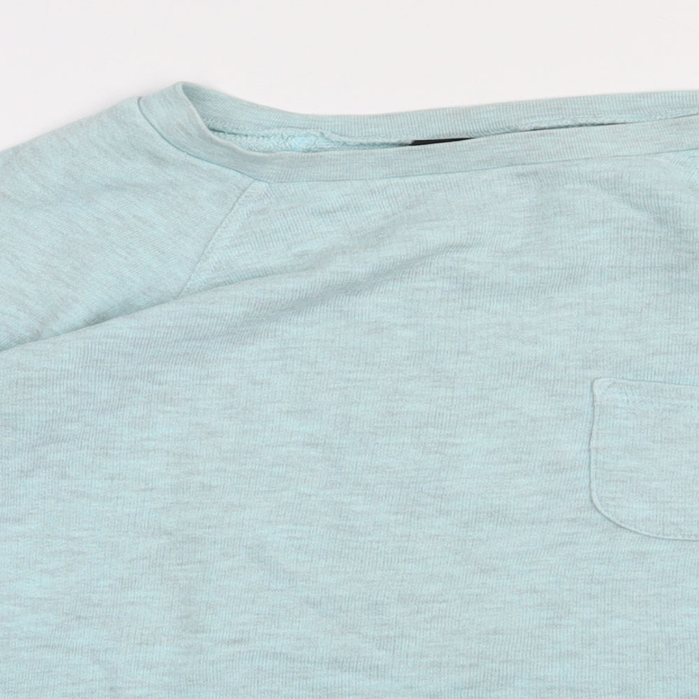 Topshop Womens Blue  Cotton Pullover Sweatshirt Size 8  Pullover