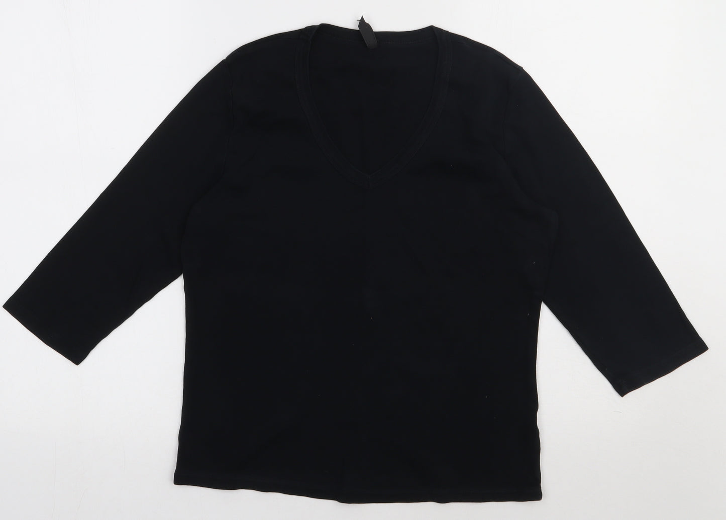 Marks and Spencer Womens Black  Cotton Pullover Sweatshirt Size 16  Pullover