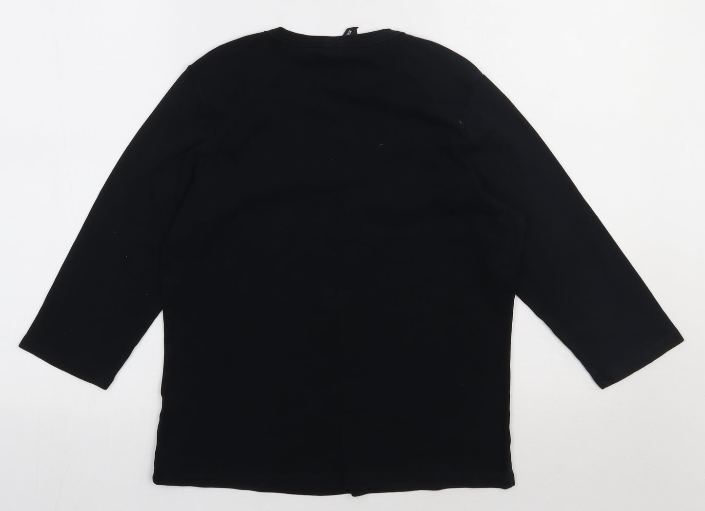 Marks and Spencer Womens Black  Cotton Pullover Sweatshirt Size 16  Pullover