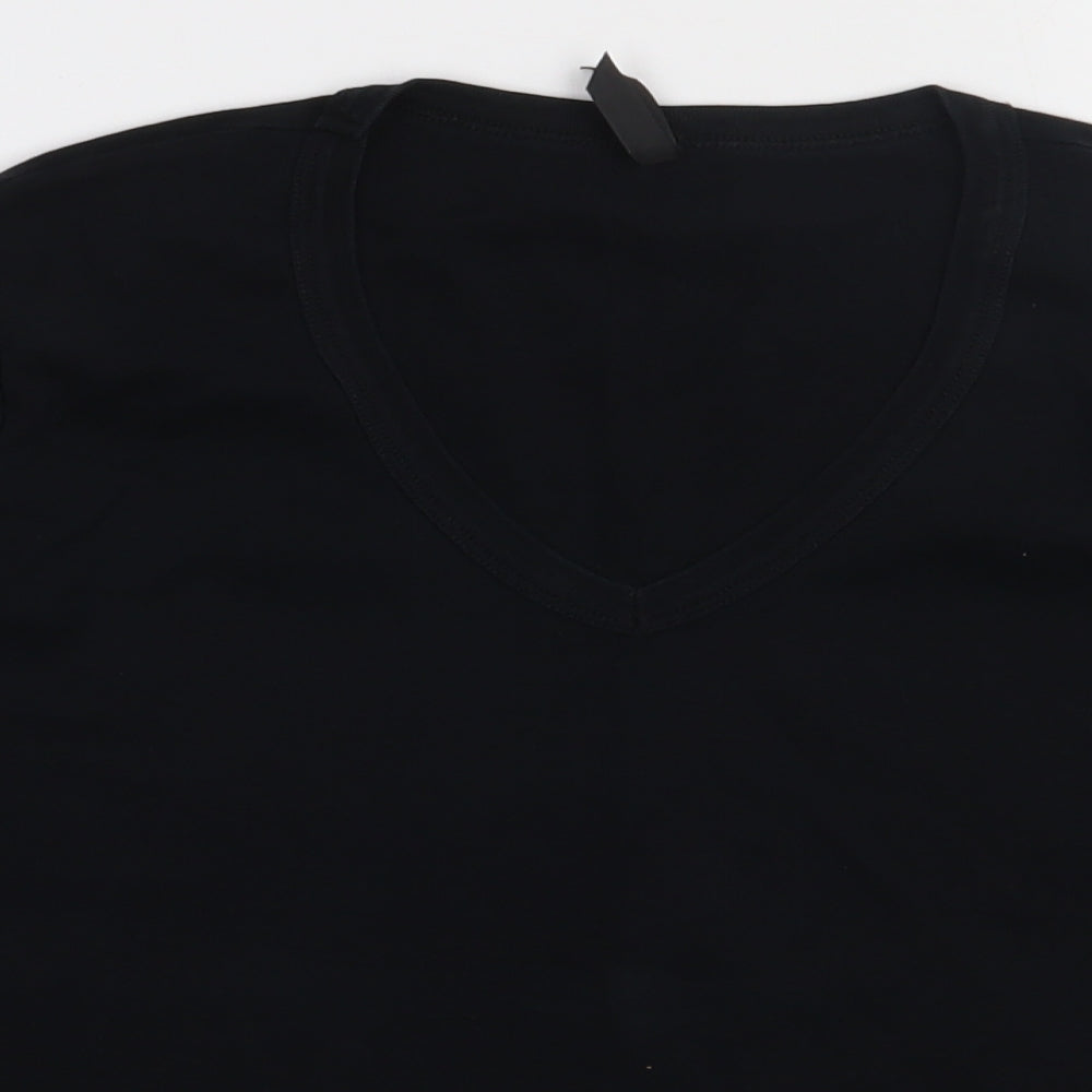 Marks and Spencer Womens Black  Cotton Pullover Sweatshirt Size 16  Pullover