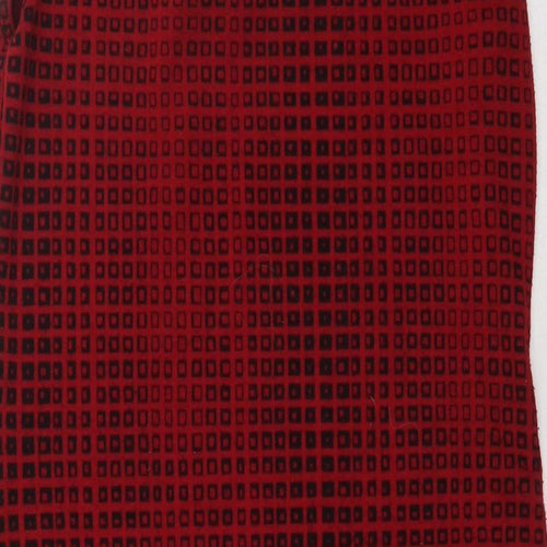 Select Womens Red Check Polyester Bodycon  Size 10  Crew Neck Pullover