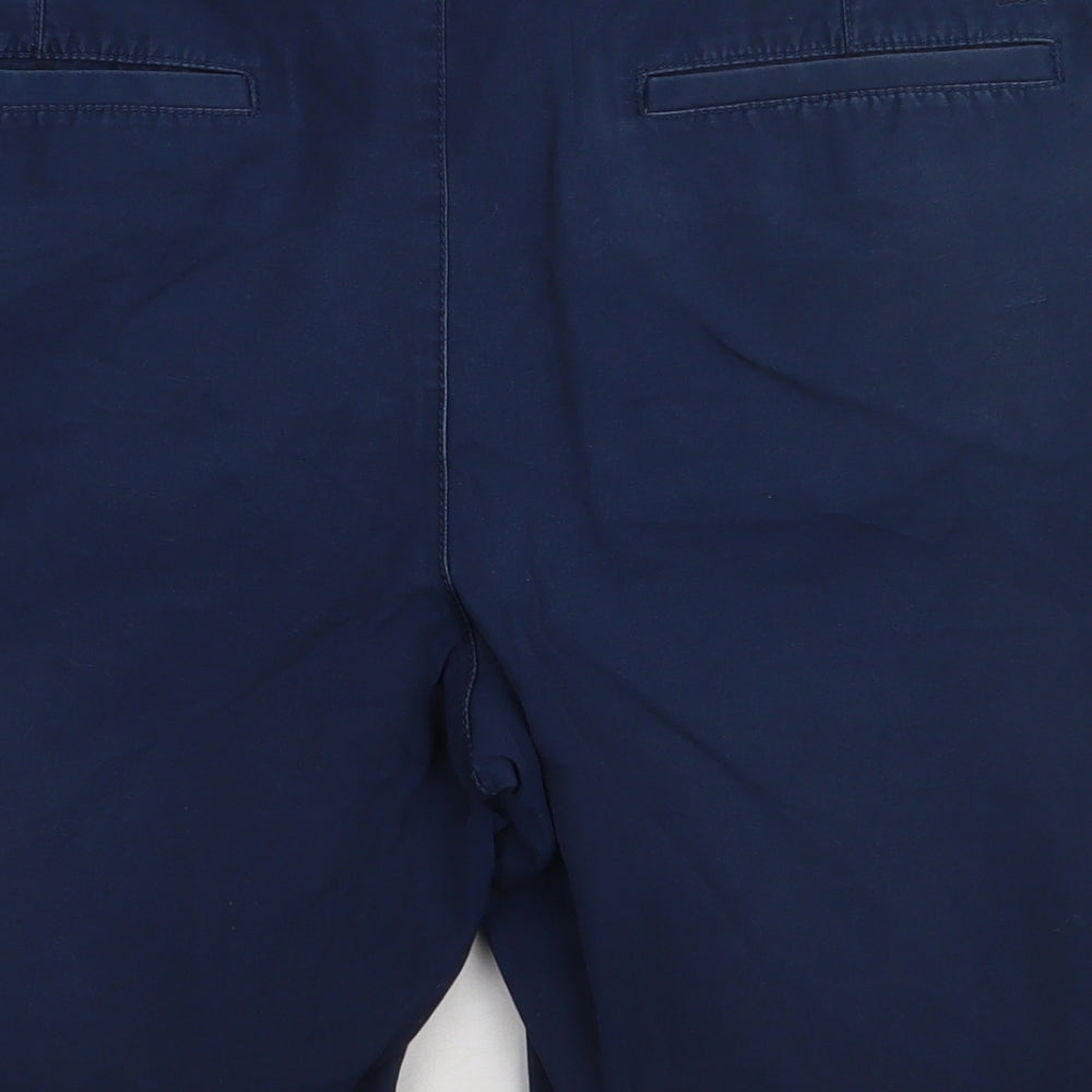 Penguin Mens Blue  Cotton Chino Shorts Size 34 L12 in Regular Button