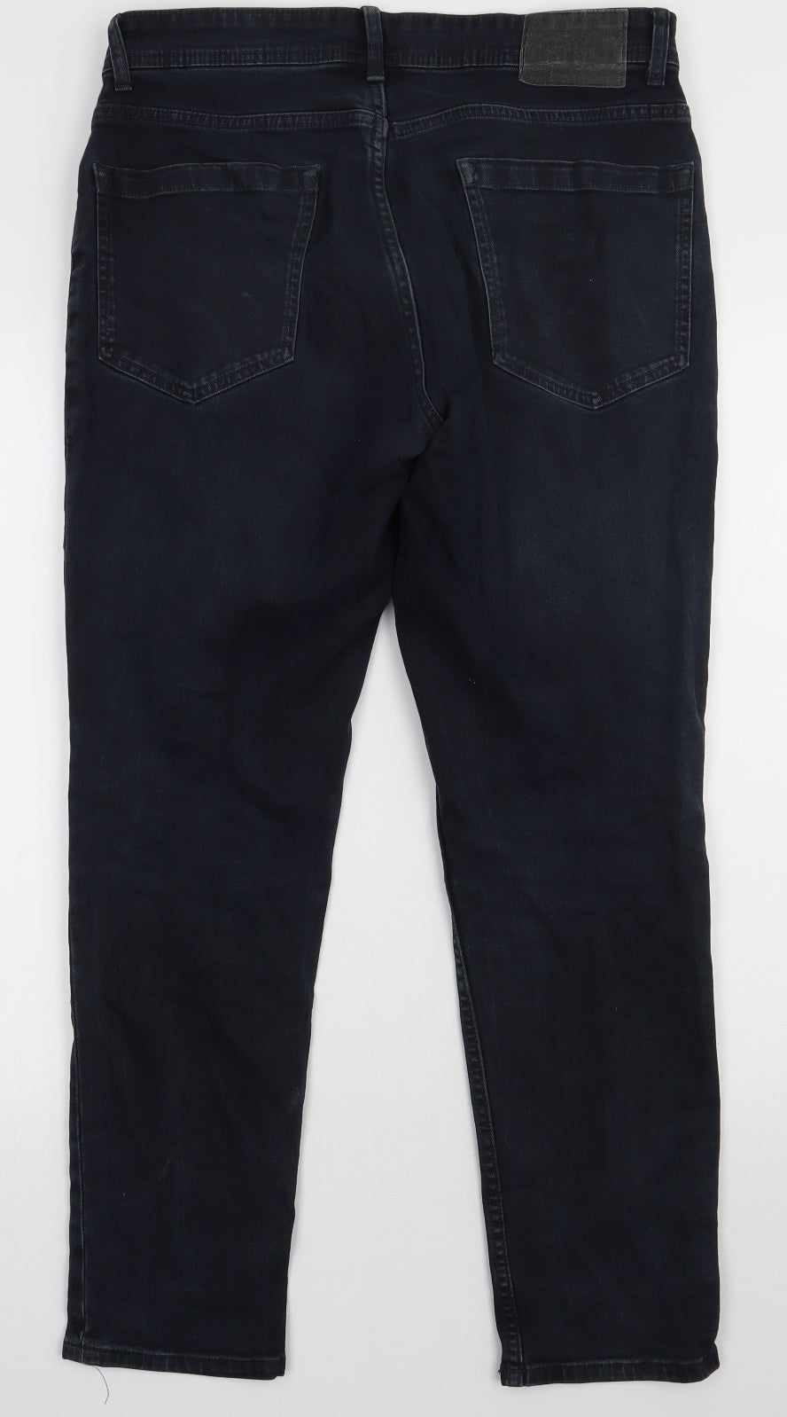 F&F Mens Blue  Cotton Straight Jeans Size 34 L30 in Slim Button