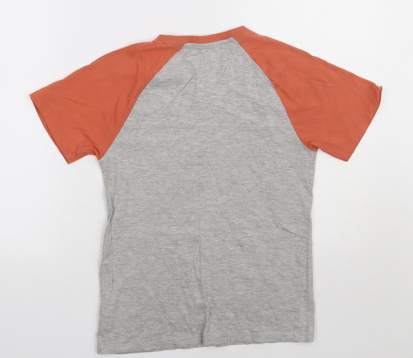 Marks and Spencer Boys Grey  Cotton Basic T-Shirt Size 10-11 Years Crew Neck Pullover